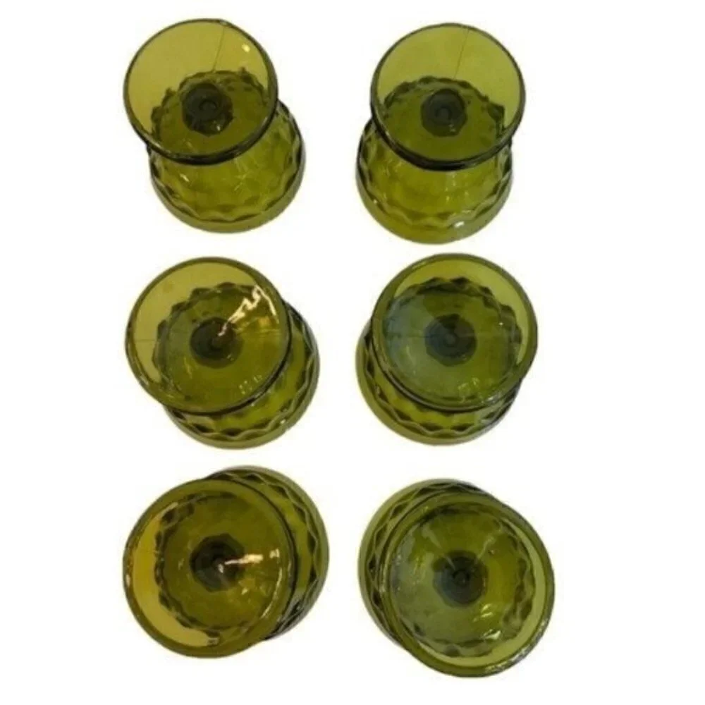 Vintage Champagne Sherbet Whitehall Green (Avocado) by COLONY set of 6